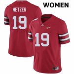 NCAA Ohio State Buckeyes Women's #19 Jake Metzer Red Nike Football College Jersey EAO6445NX